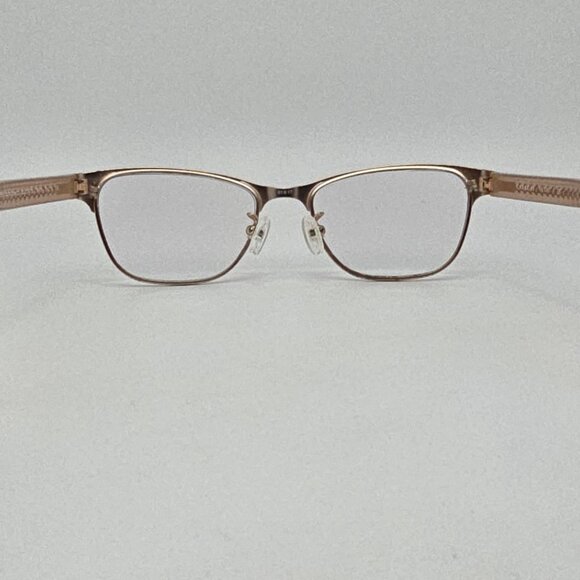 Coach HC5067 9234 Satin Brown Light Gold Crystal Brown Cat Eye Eyeglasses Frame - Picture 4 of 13